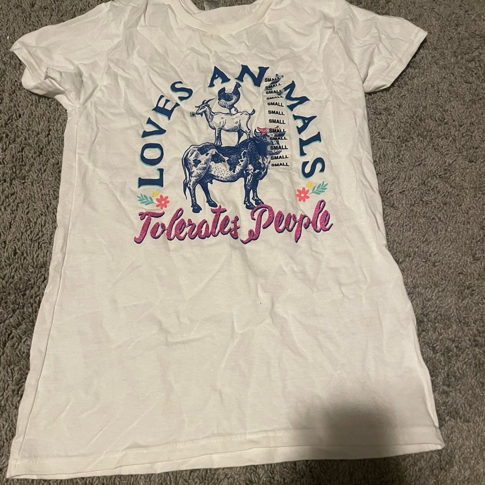 White Kids Shirt with Animal Print